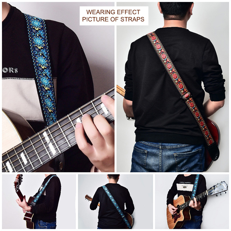 Embroidered Print Guitar Strap - Musical Instrument Types recension och pris