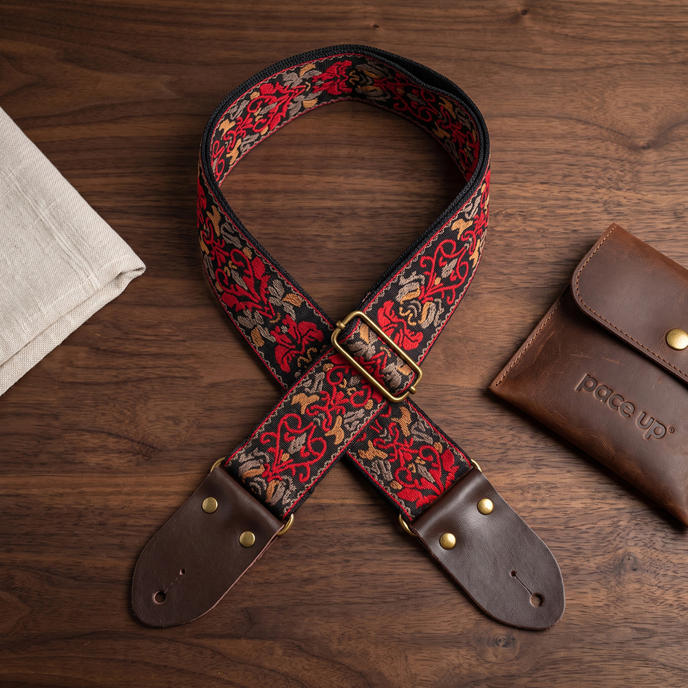 Embroidered Print Guitar Strap - Musical Instrument Types recension och pris