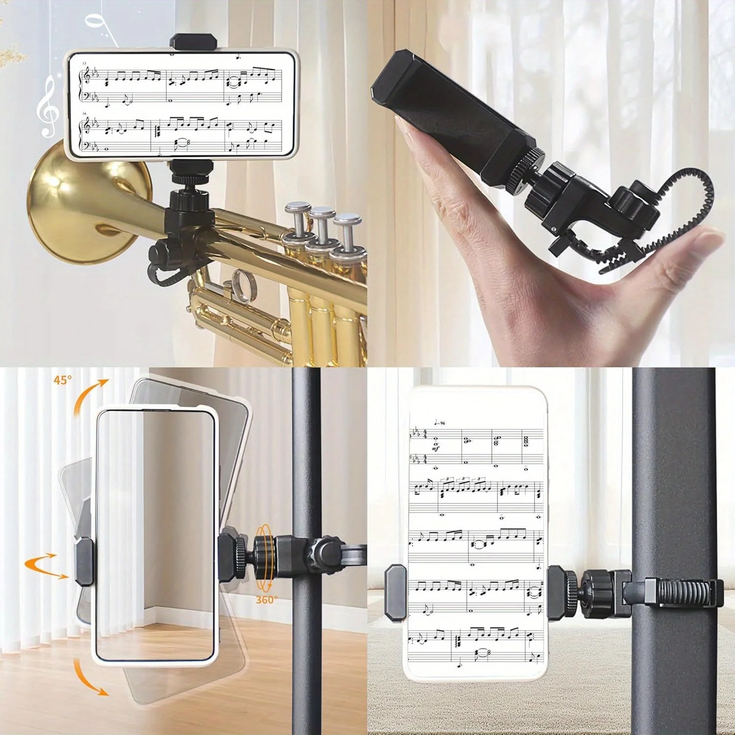 Metal Music Lyre Clip Phone St - Musical Instrument Trumpet recension och pris