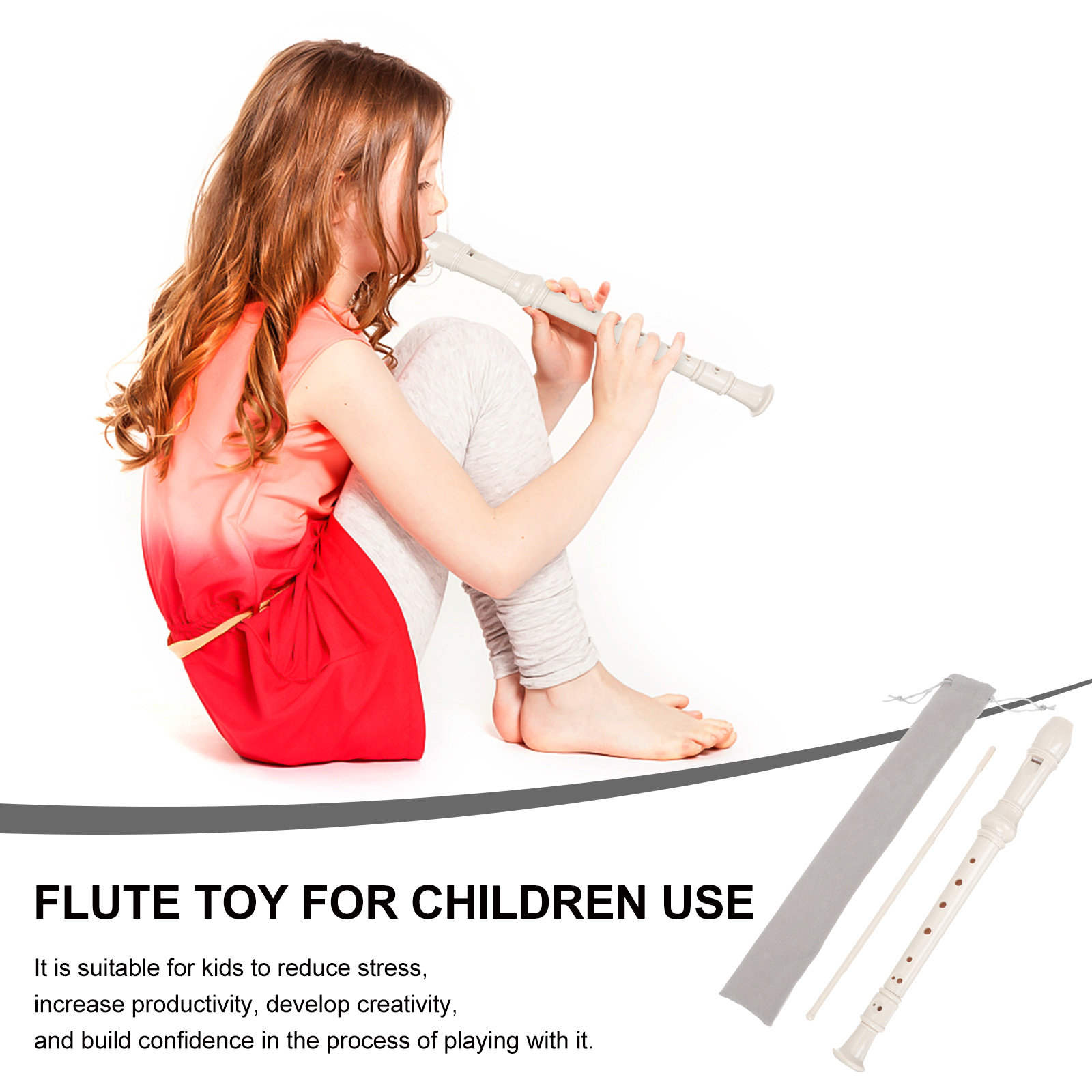 1Set 8-Hole Clarinet for Kids  - Soprano Recorder Plastic recension och pris